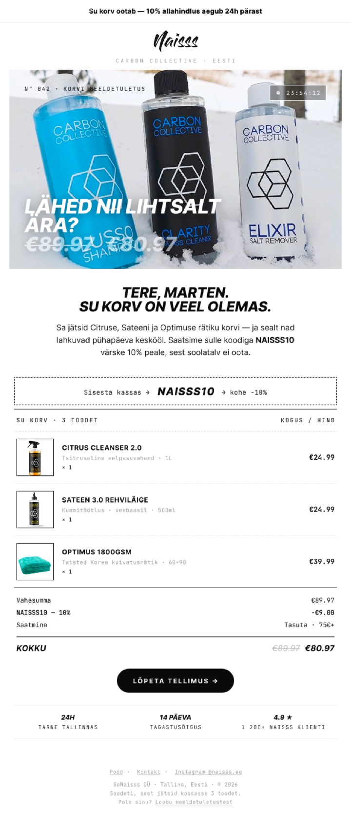 Klaviyo email design by Afentico
