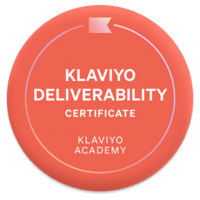 Klaviyo Deliverability certificate